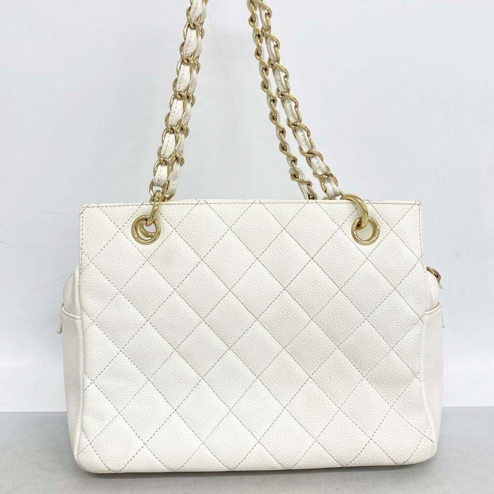 CHANEL White Caviar Leather Tote Bag - Picture 11 of 12